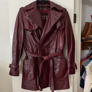 Vintage 70s oxblood leather jacket